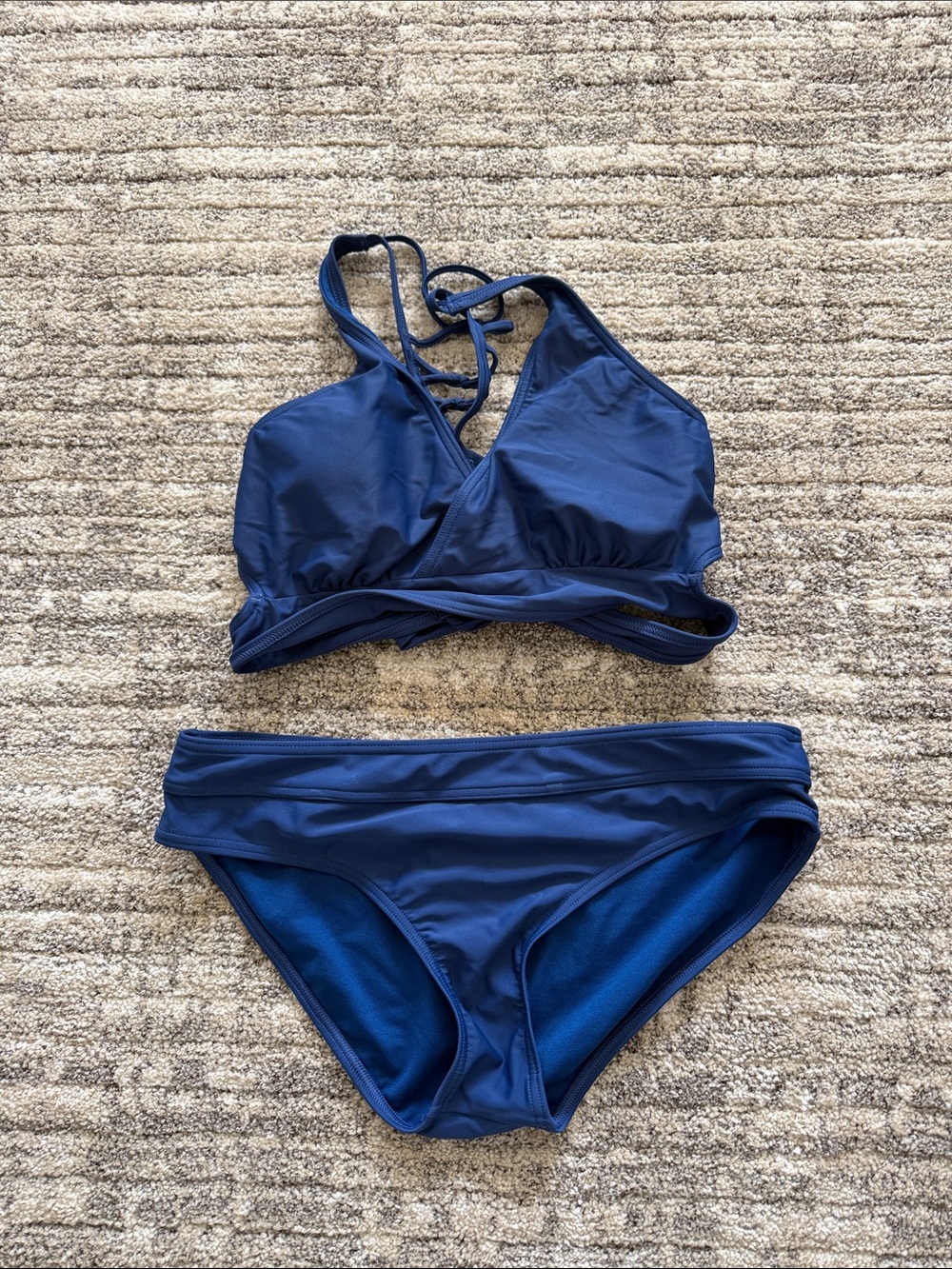 Prana Navy Blue Women's Two-Piece Bikini Set